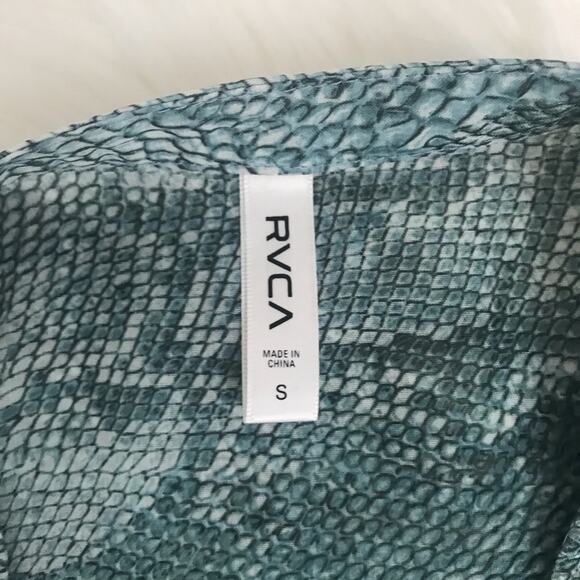 RVCA green snake skin sheer blouse tunic small - Picture 6 of 8